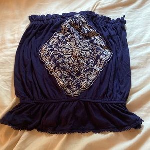 Navy blue tube top